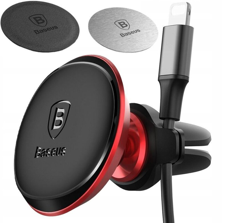 Magnetni auto nosač za telefon BASEUS crno-crveni