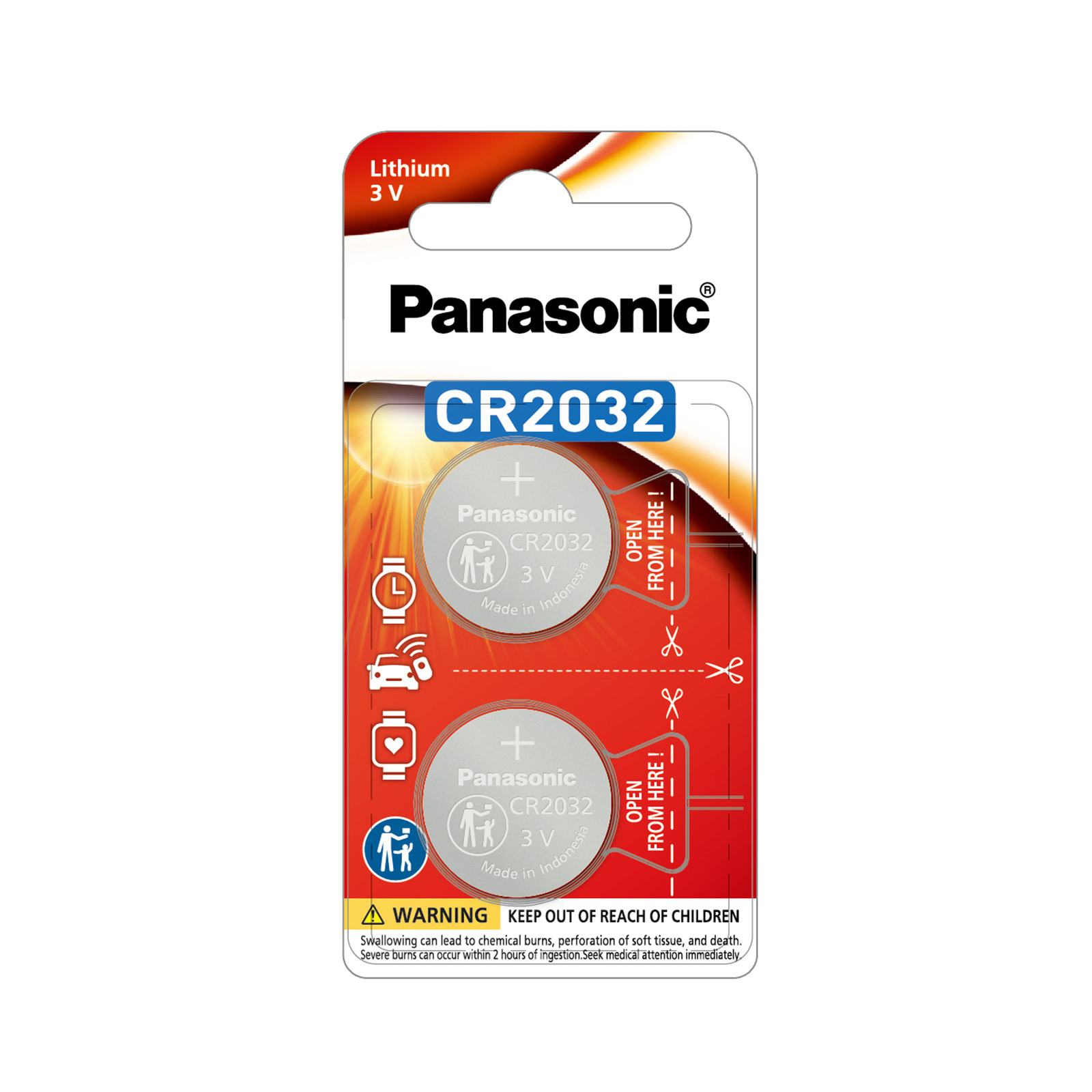 Baterija CR2032 PANASONIC 2/1