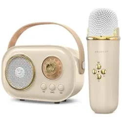 Mini karaoke radio zvučnik sa mikrofonom JOJOCUT C20 bež