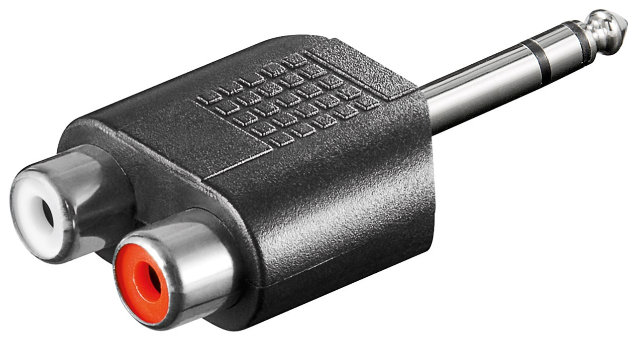 Audio adapter 6.3mm na 2xRCA stereo