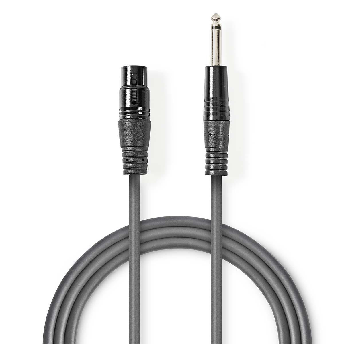 Mikrofonski kabal NEDIS XLR 3PIN na 6.35mm 3m COTH15120GY30