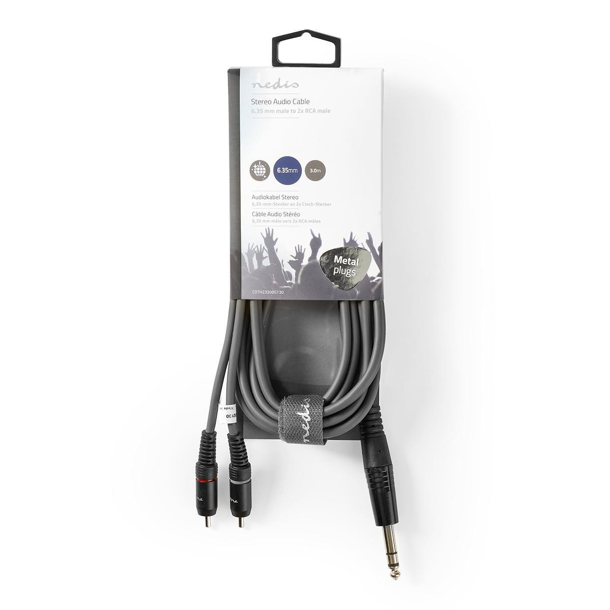 Mikrofonski kabal NEDIS 3m 6.35mm - 2 x RCA