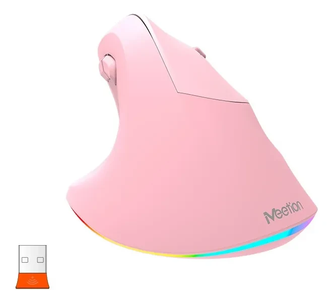Ergonomski punjivi bežični bluetooth miš za dešnjake MEETION BTM010R rozi
