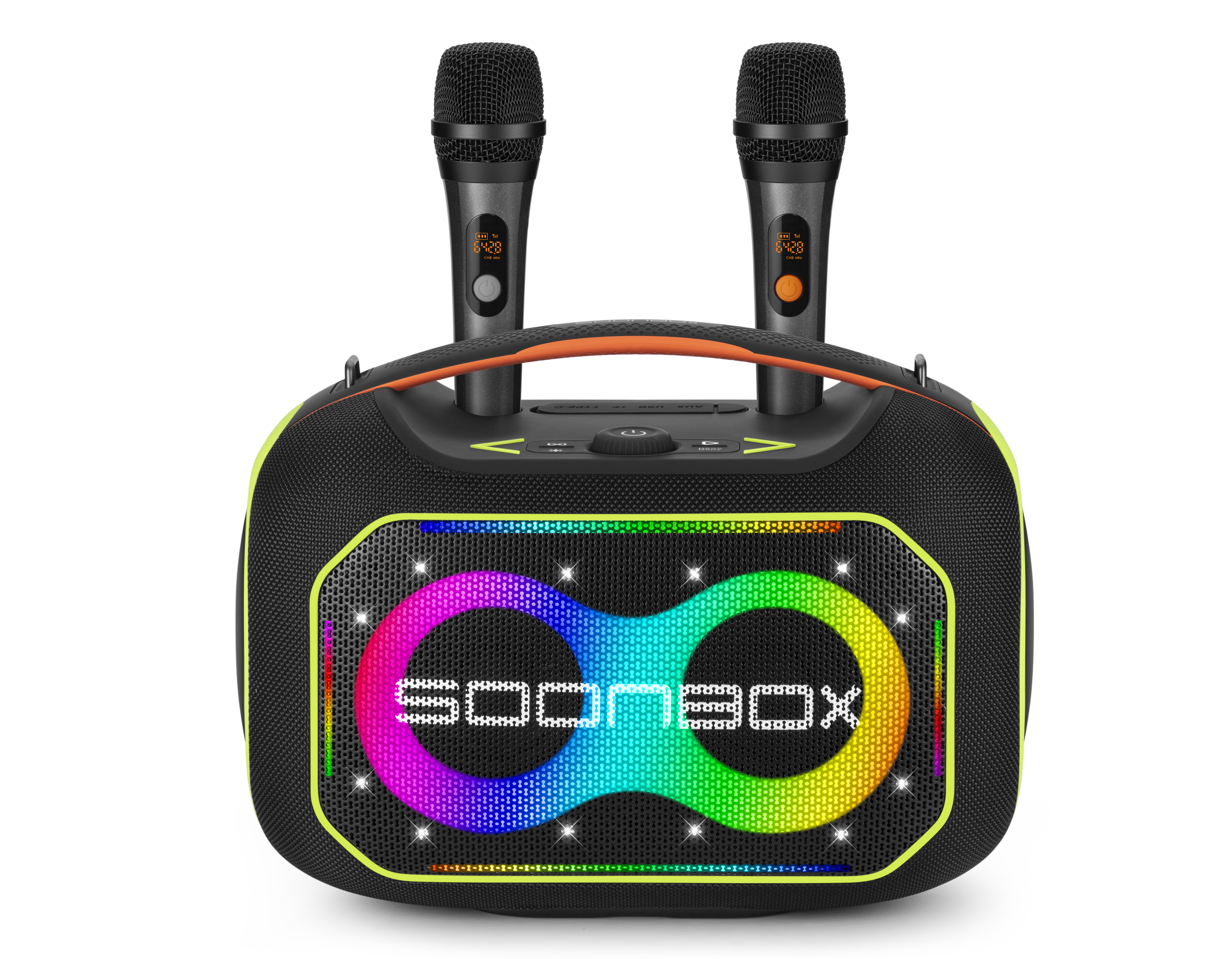 Prijenosni bluetooh zvučnik FM radio sa dva mikrofona SOONBOX S6300PRO crni