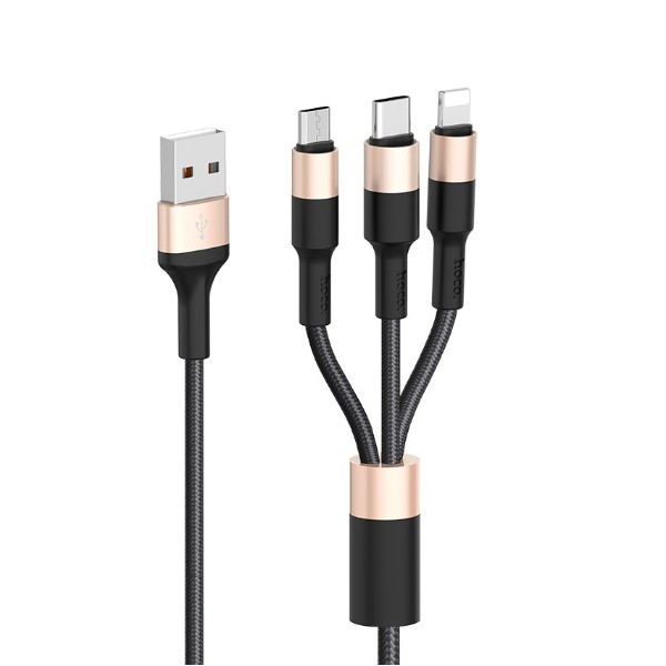 Kabal USB-A na Lightning, micro USB, USB-C HOCO 1m