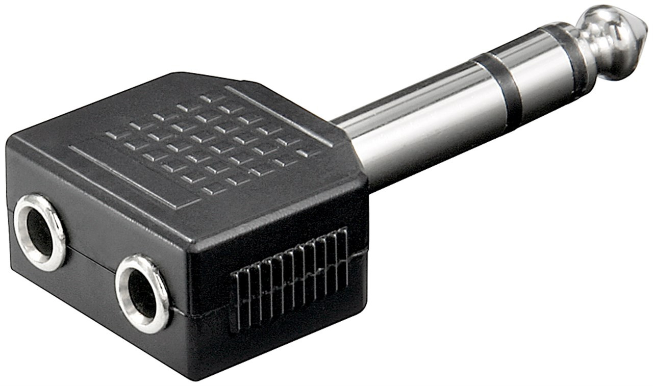 Audio adapter 6.3mm na 2x 3.5mm stereo