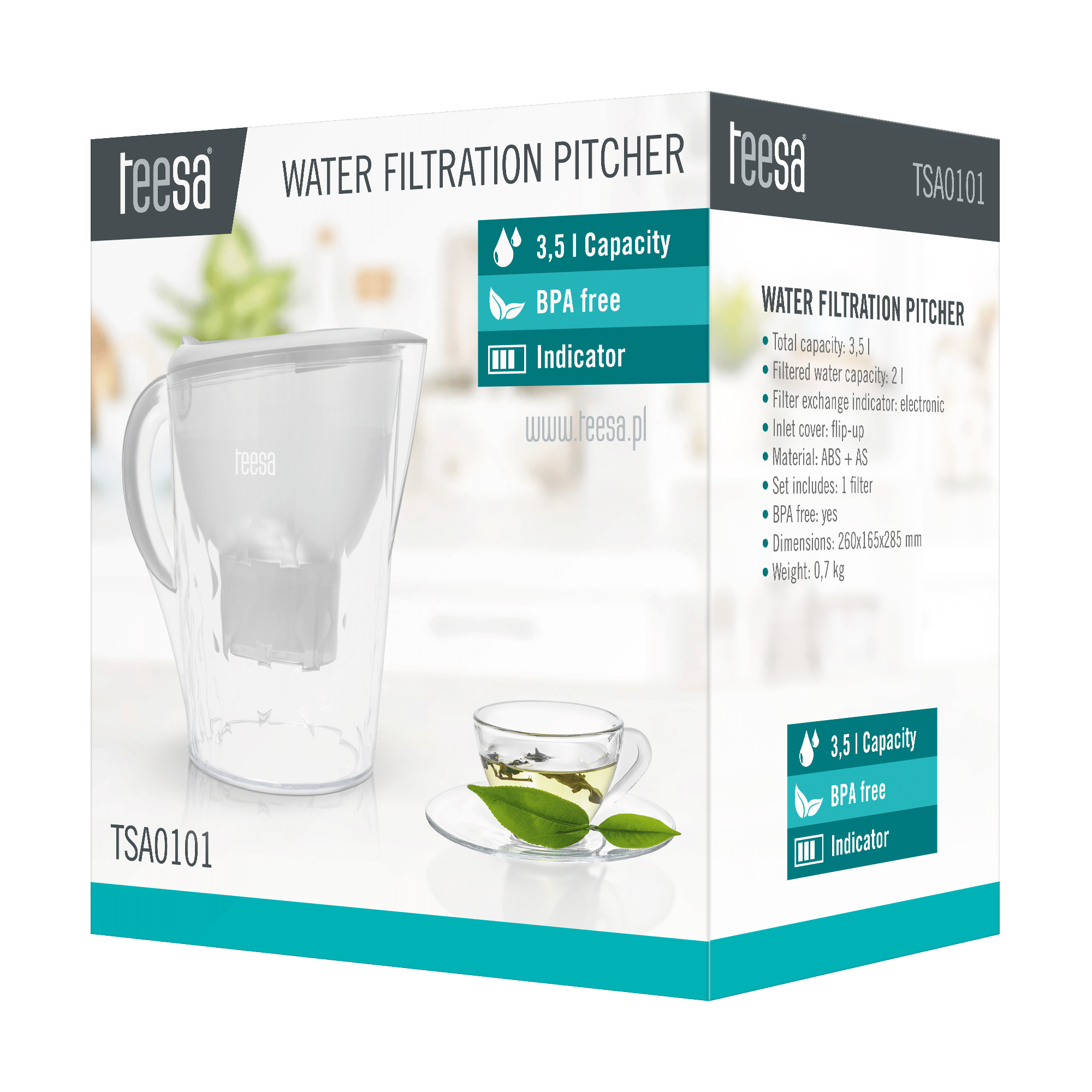 Bokal za filtriranje vode TEESA TSA0101 3.5L