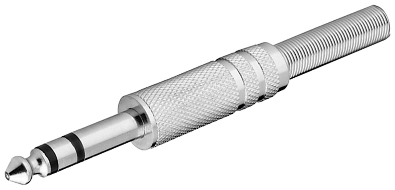 Audio konektor 6.35mm stereo muški srebreni