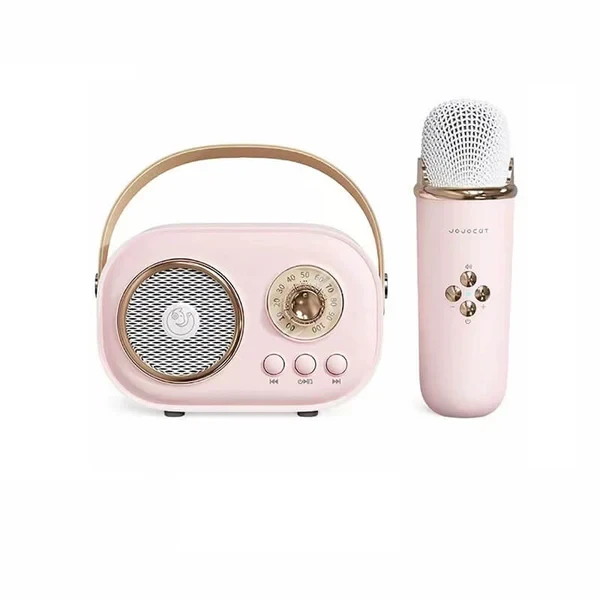 Mini karaoke radio zvučnik sa mikrofonom JOJOCUT C20 rozi