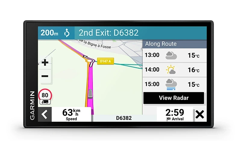 Navigacija za kamion GARMIN Dezl LGV 610 Europa prikaz informacija o cijeni goriva i prognoze