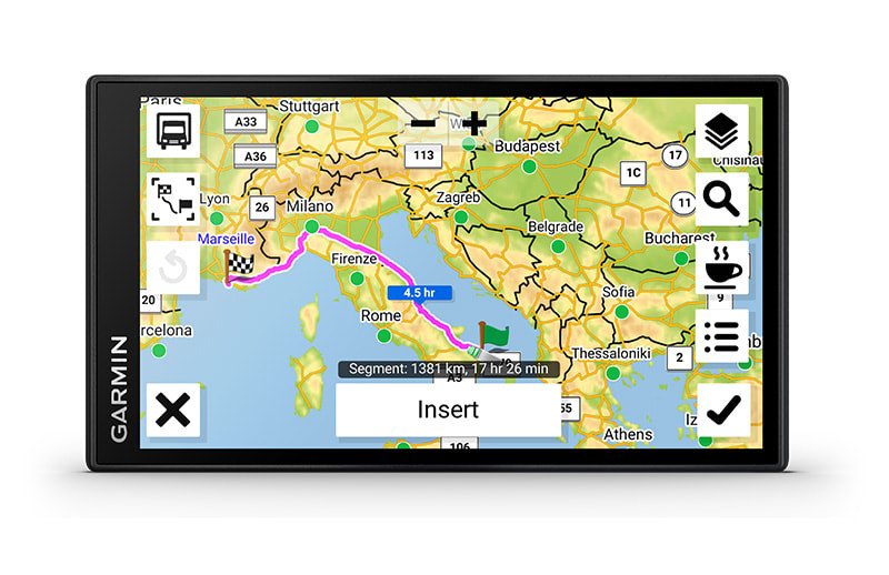 Navigacija za kamion GARMIN Dezl LGV 610 Europa sa pregledom cijeli ruta