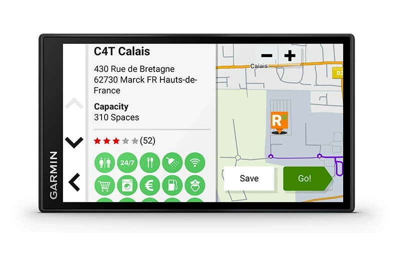 Navigacija za kamion GARMIN Dezl LGV 610 Europa prikazivanje podataka o parkingu