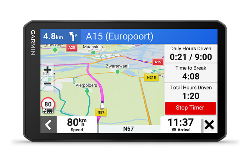 Navigacija za kamion GARMIN Dezl LGV 710 Europa nudi jednostavno planiranje odmora