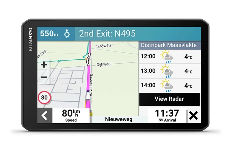 Navigacija za kamion GARMIN Dezl LGV 710 Europa nudi ažuriranje informacije, prognozu i cijenu goriva