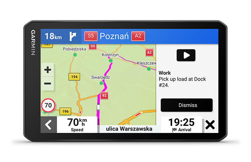 Navigacija za kamion GARMIN Dezl LGV 710 Europa omogućava da primate pametna obavještenja