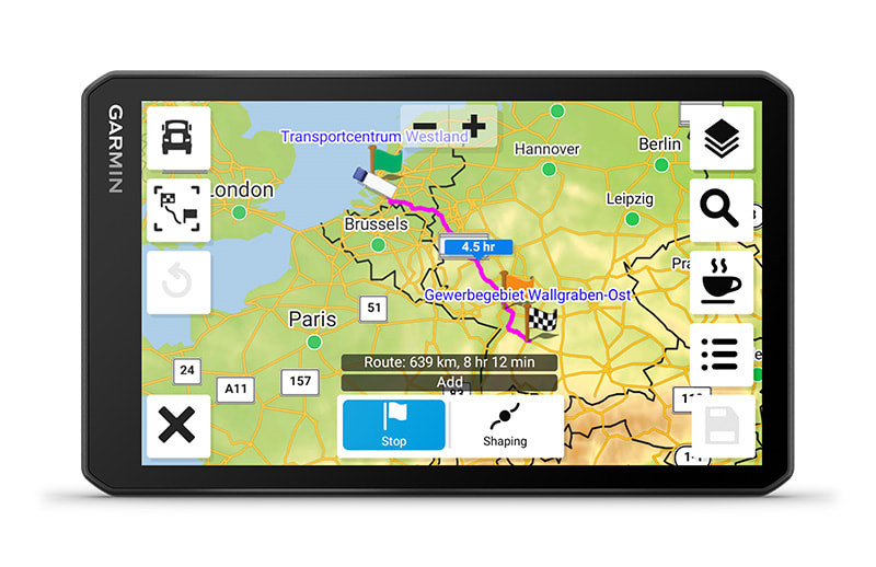 Navigacija za kamion GARMIN Dezl LGV 710 Europa omogućava pregledavanje ruta