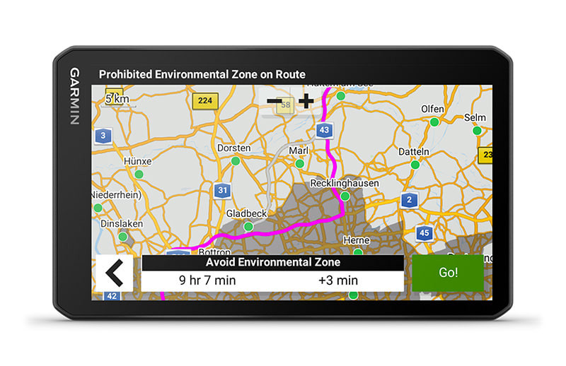 Navigacija za kamion GARMIN Dezl LGV 710 Europa omogućava kreiranje ruta kroz zaštičenje ruta