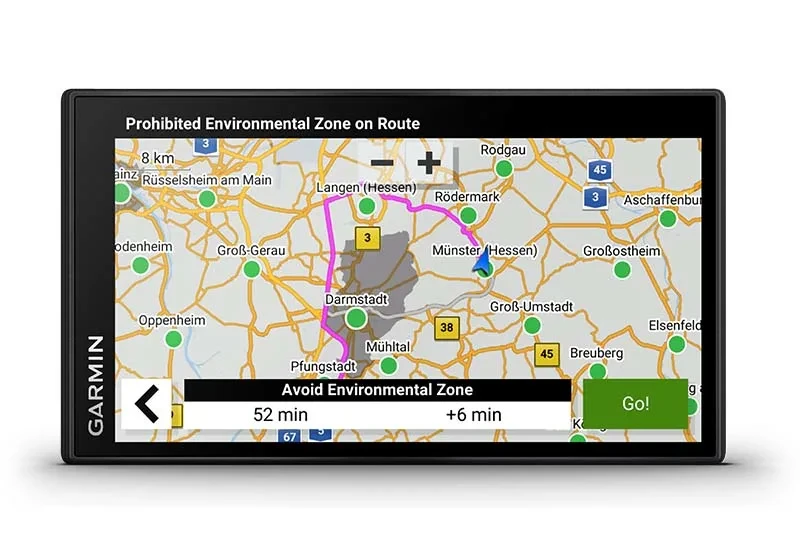 Auto navigacija GARMIN Drivesmart 76 MT-S šalje upute i upozorenja o zaštićeni ekološkim zonama na ruti