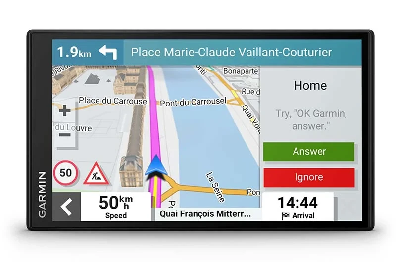 Auto navigacija GARMIN Drivesmart 76 MT-S unaprijed omogućue povezivanje mobitela sa Garmin Drive Smart za upućivanje poziva bez skidanje ruku sa volana