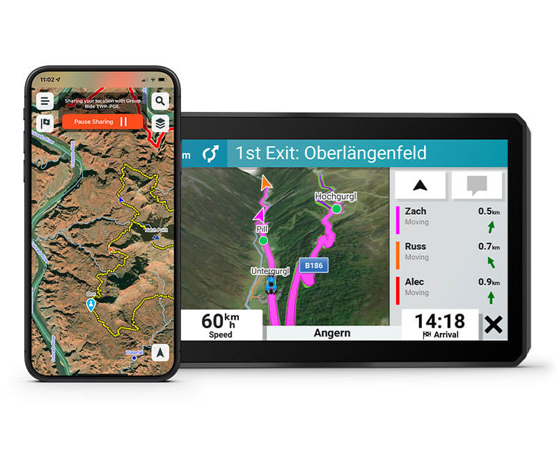 Navigacija za motor GARMIN Zumo XT2 MT-S Europa omogućuje grupno praćenje