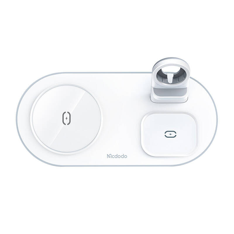 Bežični USB-C punjač za telefon slušalice i sat MCDODO 15W bijeli