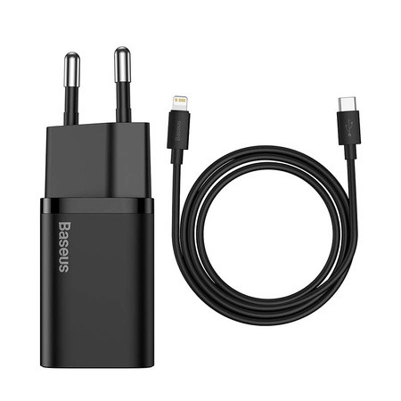 Super brzi punjač 20W sa USB-C kablom 1m BASEUS crni