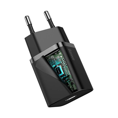 Super brzi punjač 20W sa USB-C kablom 1m BASEUS crni