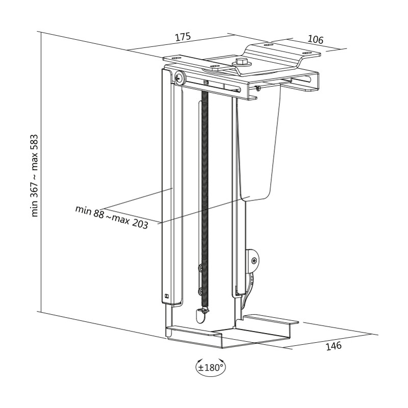 Rotirajući podesivi nosač za centralnu procesnu jedinicu LOGILINK EO0030