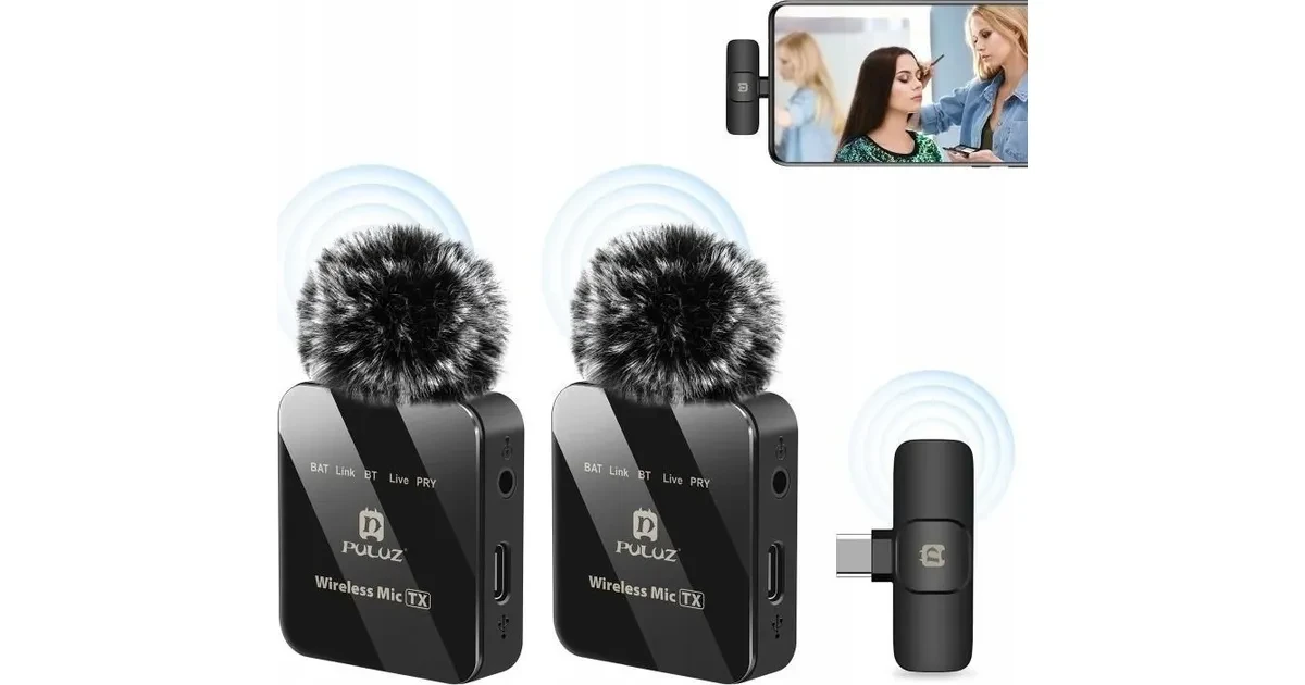 Bežični mikrofon bubica USB-C PULUZ PU648B SET 2/1