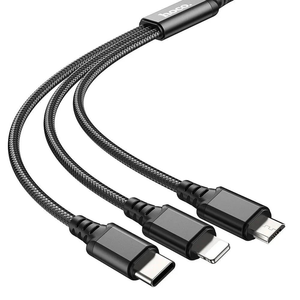 Kabal USB-A na Lightning USB-C Micro USB HOCO 3u1 1m
