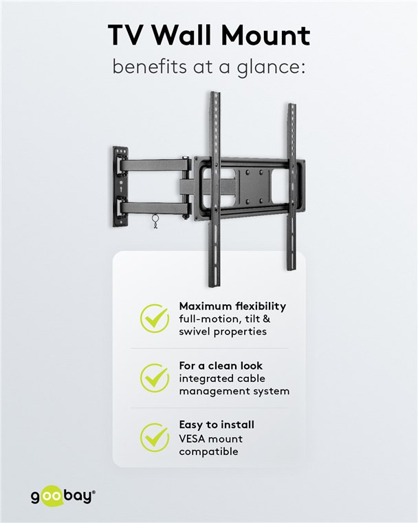 Zidni nosač za TV zglobni  32" - 55" do 35kg GOOBAY FULLMOTION