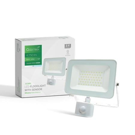 LED reflektor sa senzorom pokreta 50W 6500K IP65 GREEN TECH AFS-50WH