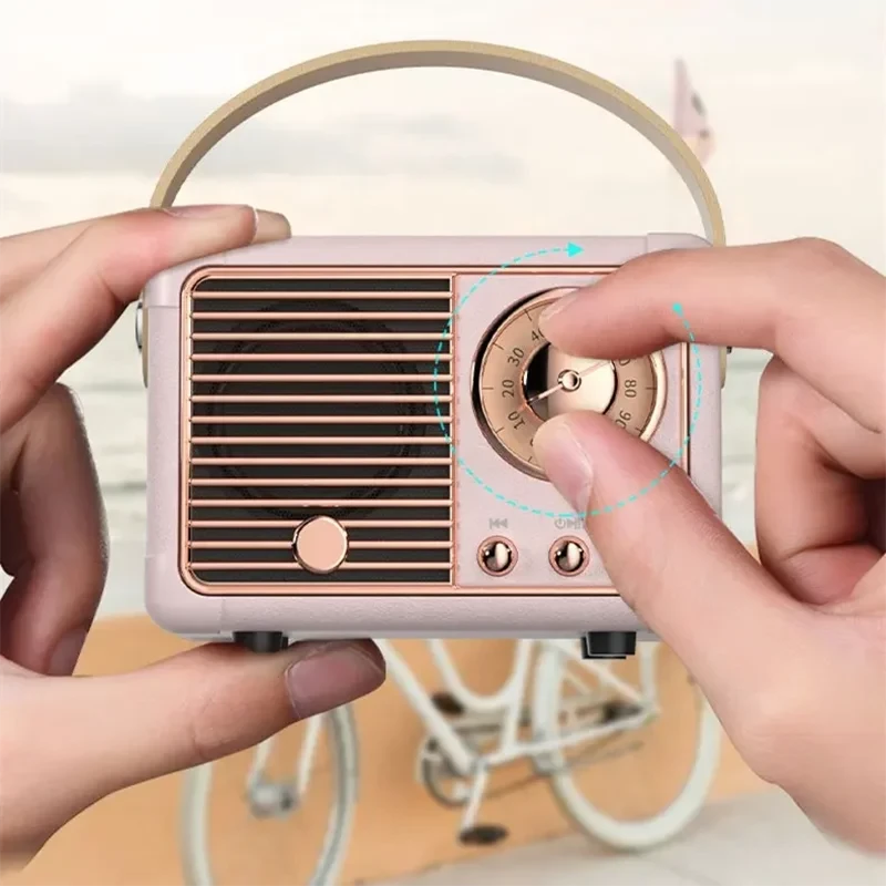 Bežični retro bluetooth mini radio HM11 rozi
