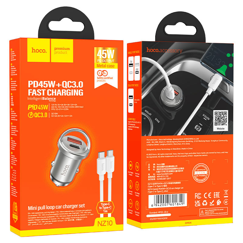 Auto punjač HOCO NZ10 HANDY 45W 4A