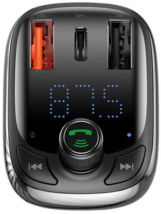 Bluetooth FM transmiter 2XUSB-A USB-C Micro SD BASEUS