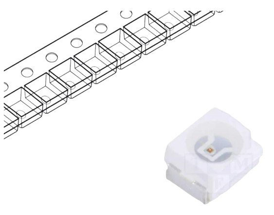 LED dioida žuta 3.5x2.8x1.9mm 1.7...2.3V DC