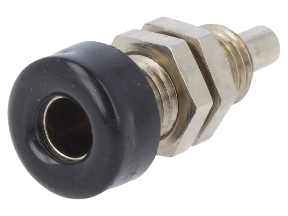 Banana konektor ženski ugradni 4mm BU403NI-SW crni