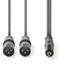 Audio kabal 2xXLR 3PIN na 3.5mm 3m