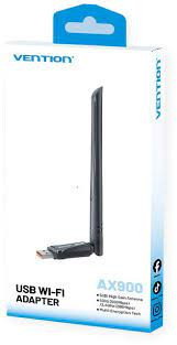 USB WIFI adapter Dual Band VENTION AX900 crni