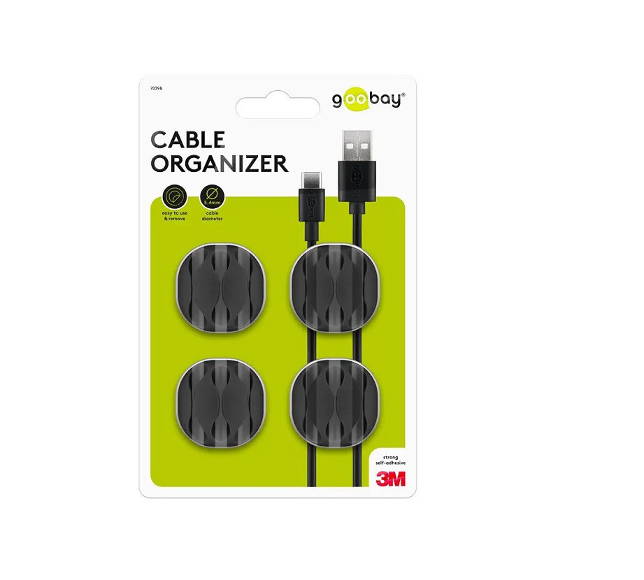 Organizator kablova gumeni za 4 u 1 crni