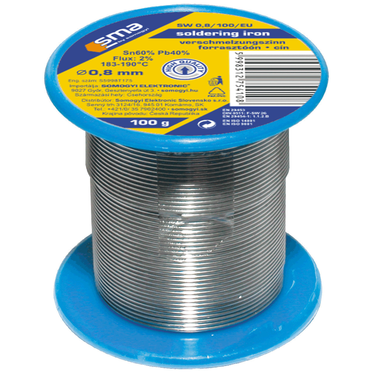 Tinol kalaj za lemljenje SMA 0.8mm 100g