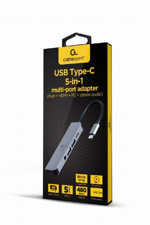 Multiport GEMBIRD 5u1 USB-C hub