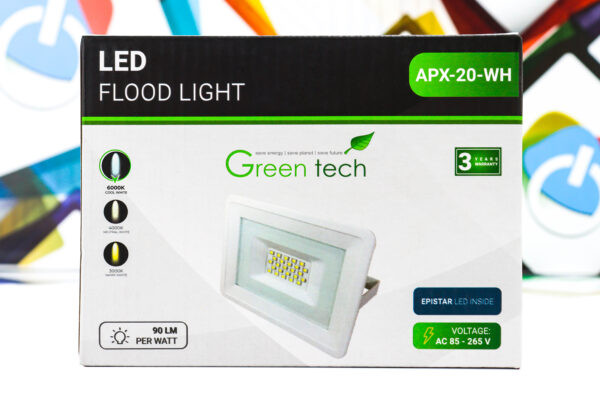 LED reflektor 20W 6500K IP65 GREEN TECH