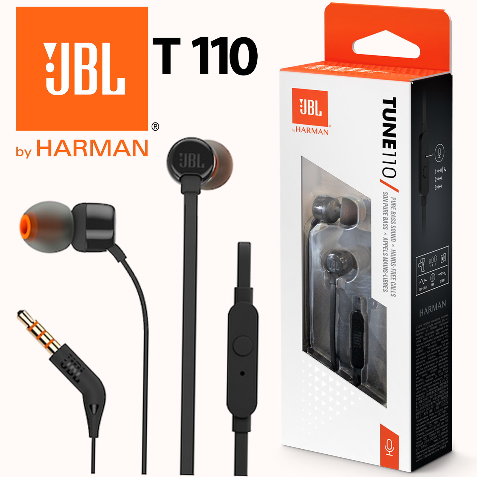Slušalice In-ear JBL T110 Crne