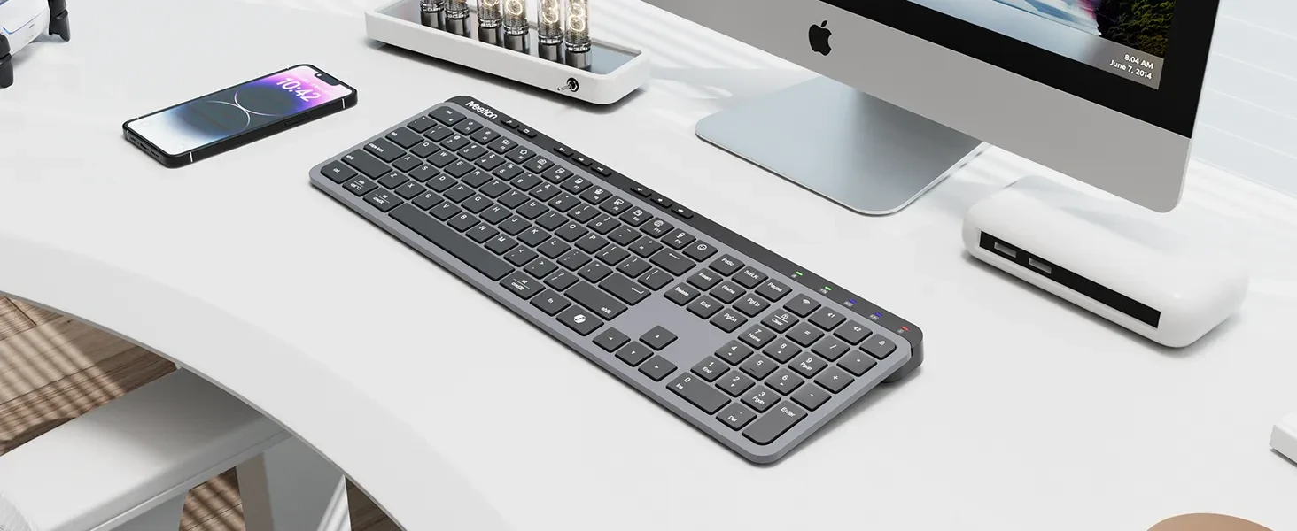 Punjiva bežična bluetooth tastatura MEETION WK330 Space Gray