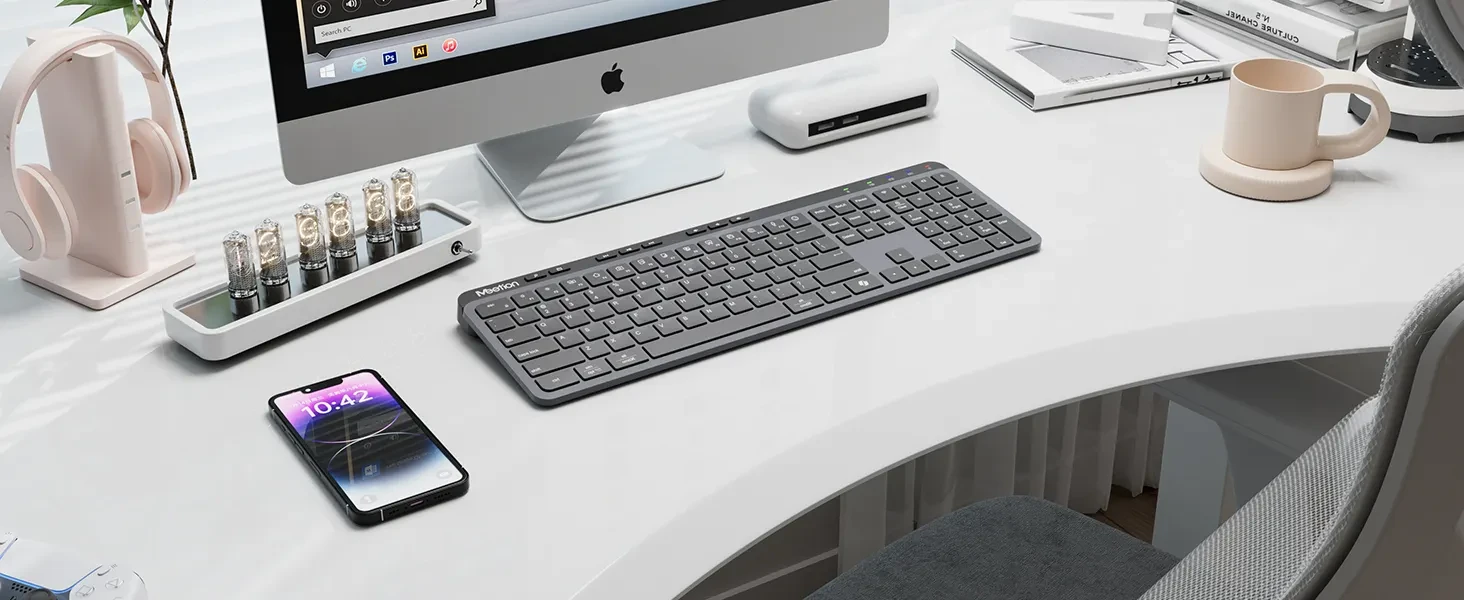 Punjiva bežična bluetooth tastatura MEETION WK330 Space Gray