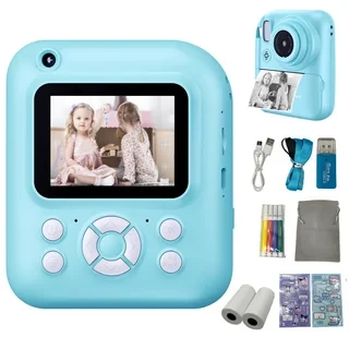 Dječiji instant fotoaparat sa printerom plavi