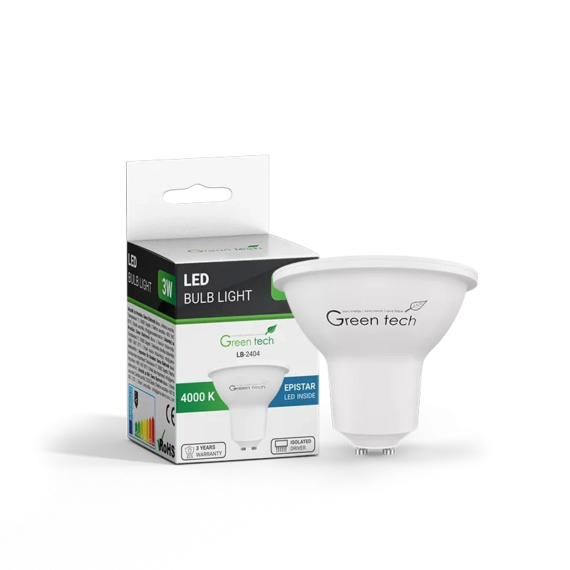 LED sijalica GU10 7W 3000K IP40 GREEN TECH