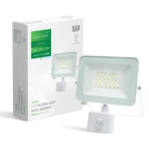 LED reflektor sa senzorom 30W 6500K IP65 GREEN TECH AFS-30WH