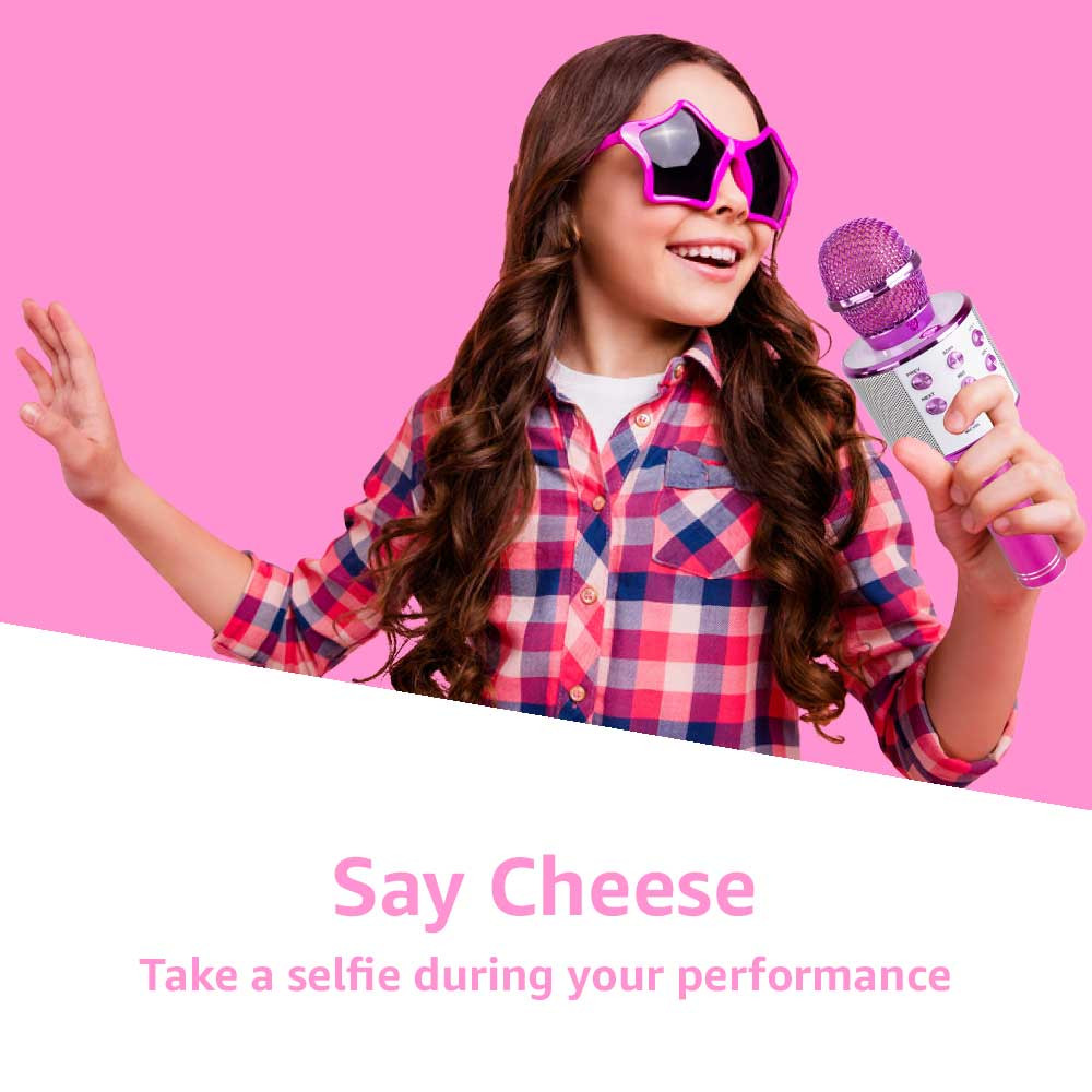 Bežični bluetooth karaoke mikrofon za djecu KGEBAO WS-858 pink